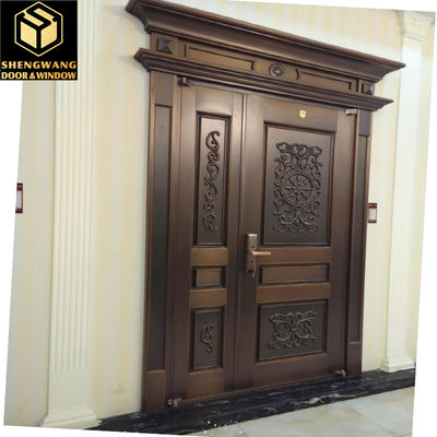 ODM 스윙 알루미늄 보행자 정원 게이트 구리 모방 표면 마감 금속 게이트 야외